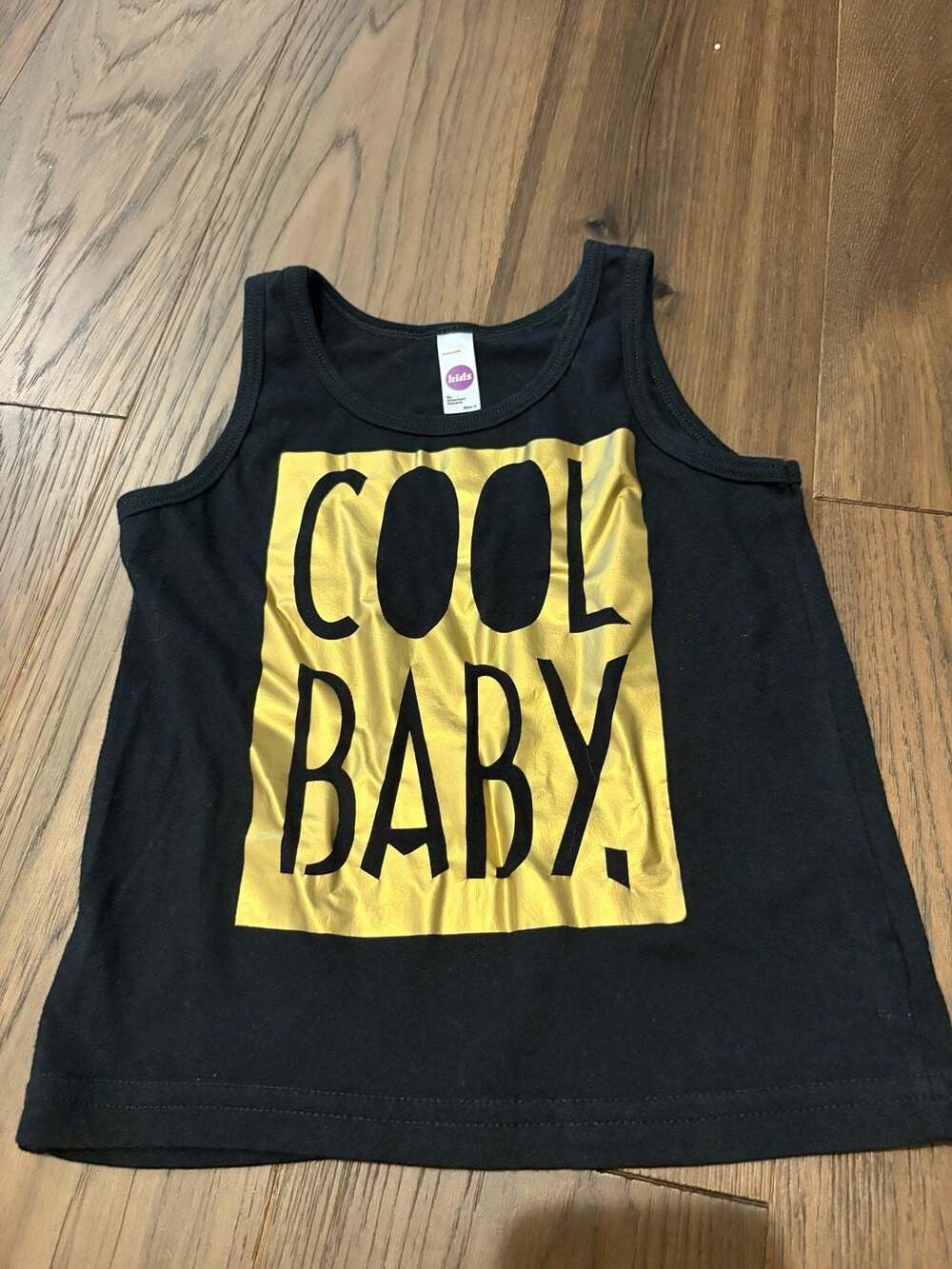 American Apparel Kids Cool Baby Tank Top Black Gold Size 4